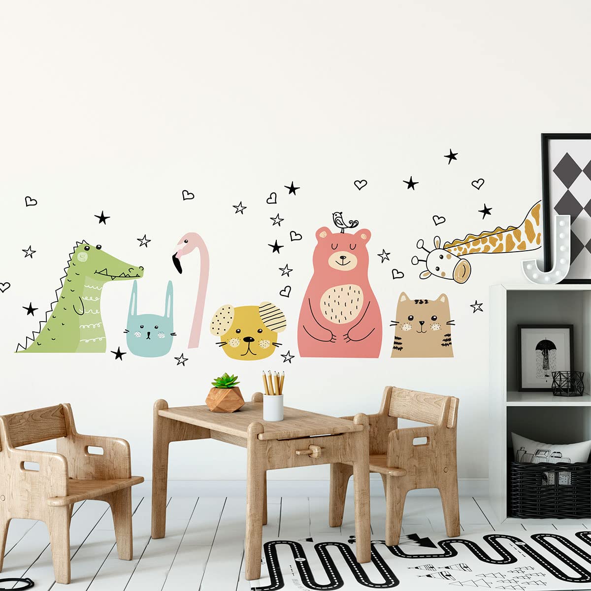 Adhesivo de pared para niños, decoración de habitación infantil, 60 x 90 cm