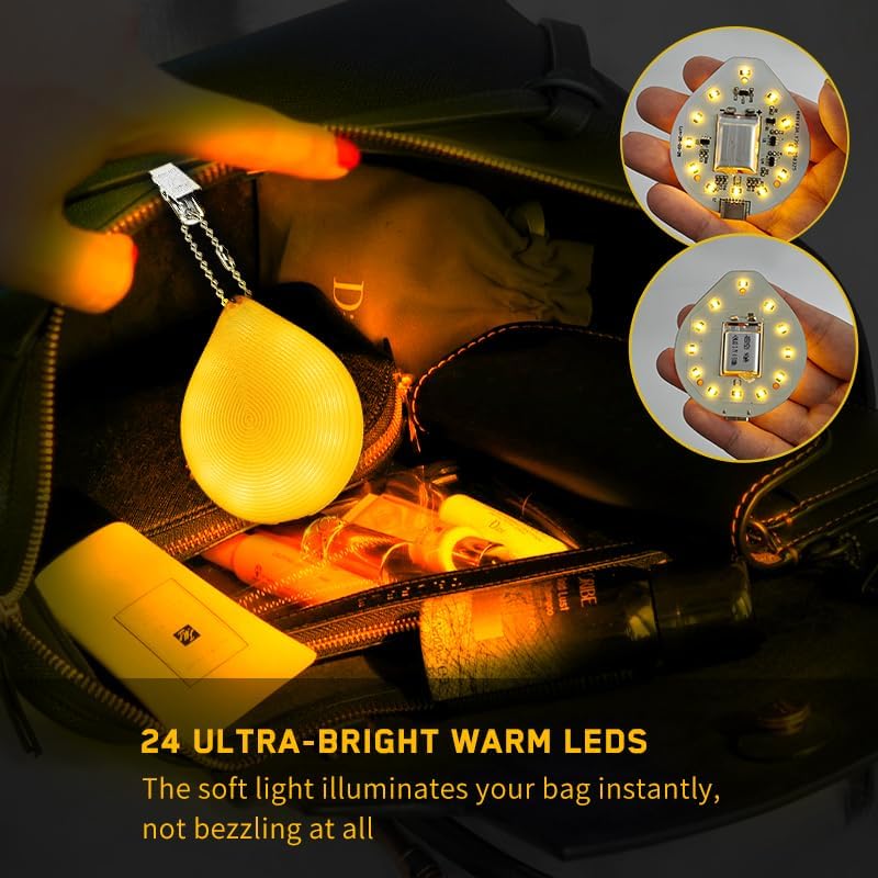 Tubasion 2-in-1 Purse Light with Clip & Hook, USB-C Rechargeable Handbag Light, Ultra Bright Bag Lights for Purses, Upgraded Automatic Sensor Purse Must Haves Accessories Gift for Women Girls - Image 4