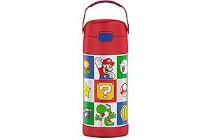 Kid's Super Mario Brothers Vacuum Insulated Stainless Steel Water Bottle with Lid