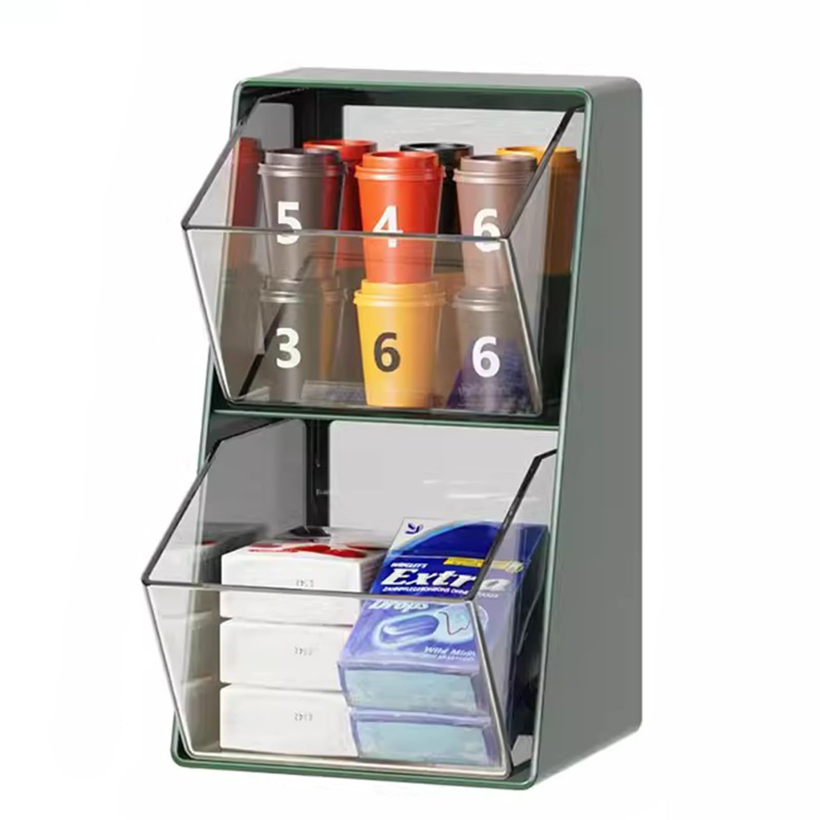 Acryl Kaffeebar Organizer Mit Griff – Aufbewahrungsset Für K-Cups, Sirup, Gewürze & Mehr