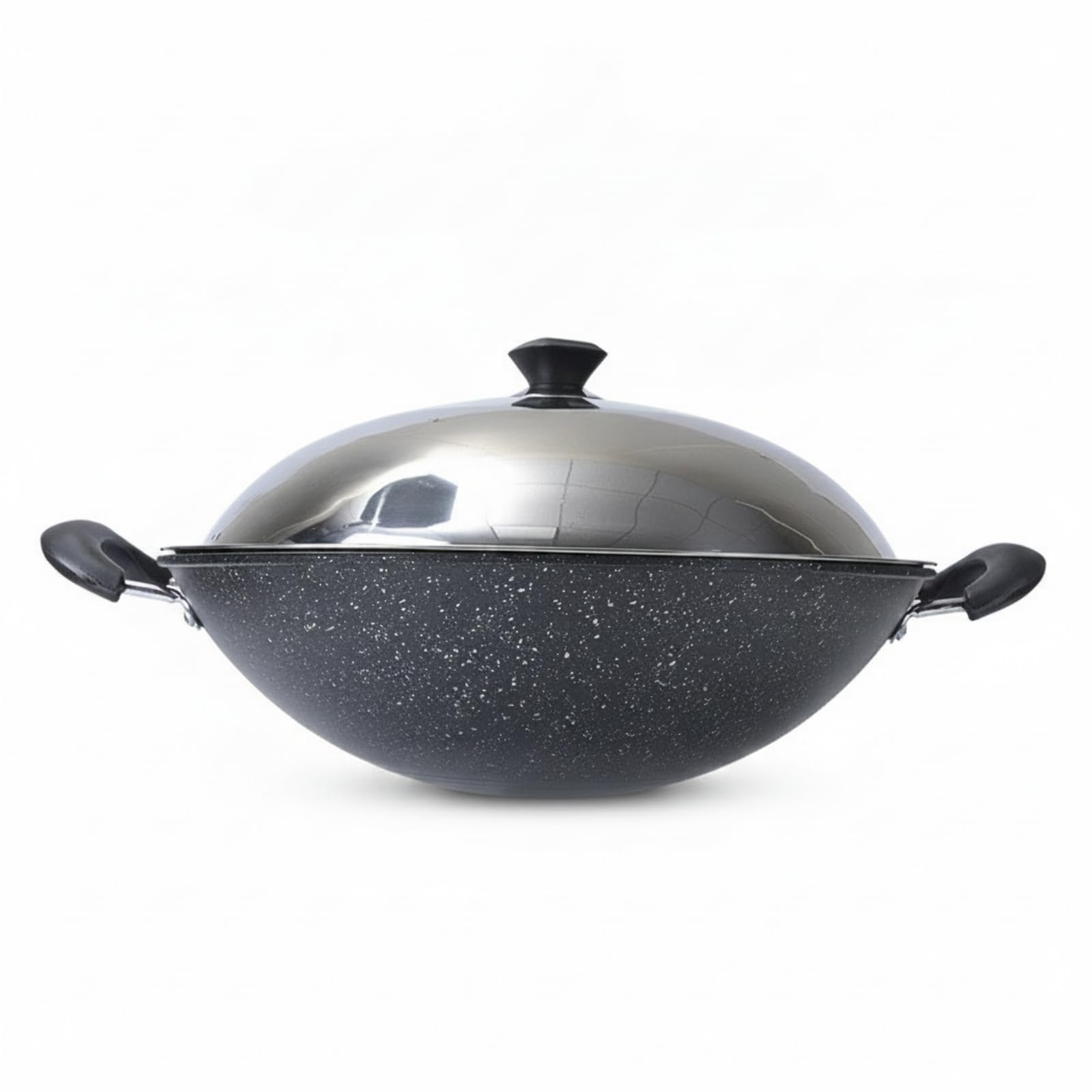 Wok Hierro Fundido con Tapa Uniforme, 46CM Piedra A