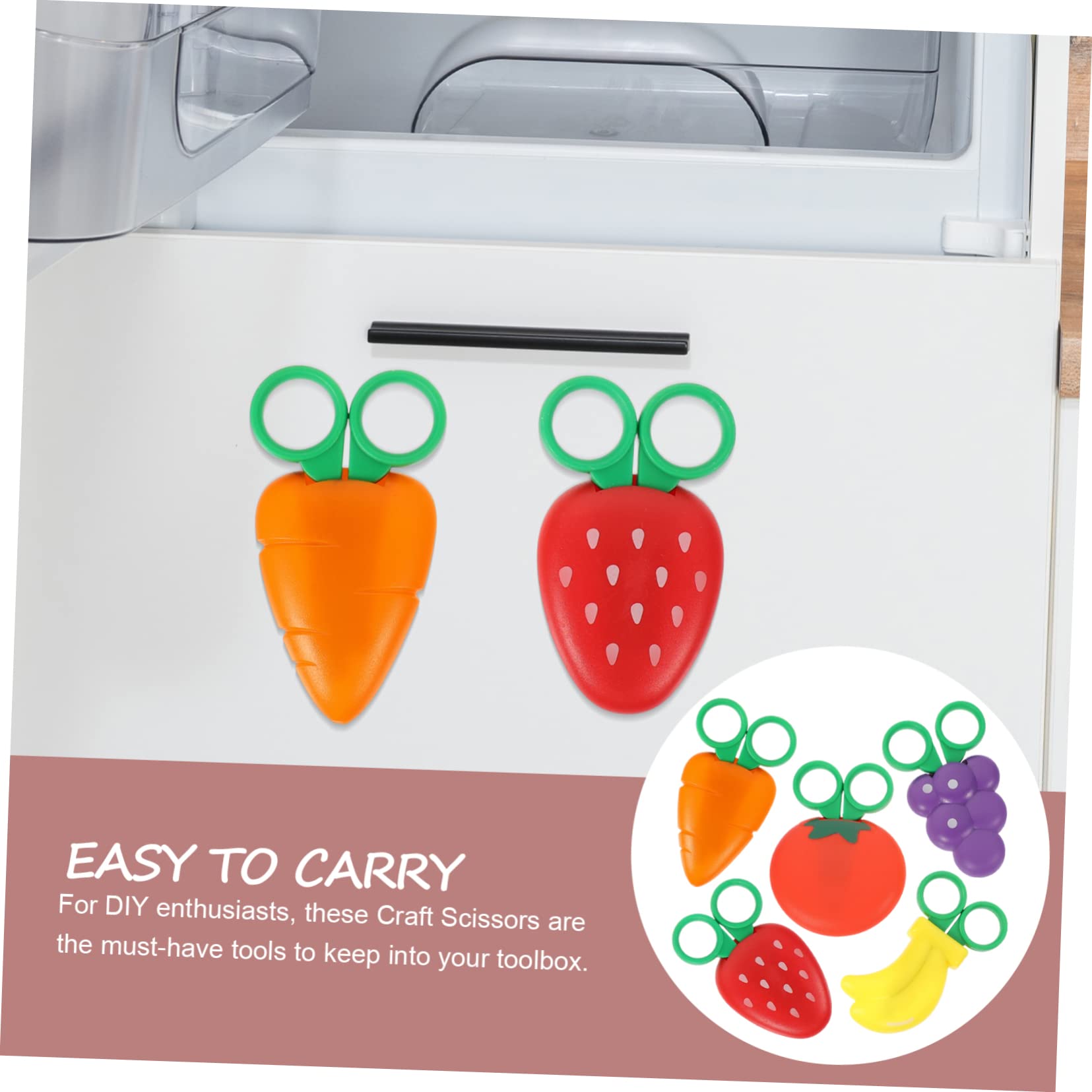 Operitacx 15 Pz Forbici a Forma Di Frutta Forbici Per Bambini Di Sicurezza Per Bambini 3 Ai 5 Anni Da Ufficio Portiera Della Macchina Posta Del Messaggio Magnetico Alunno