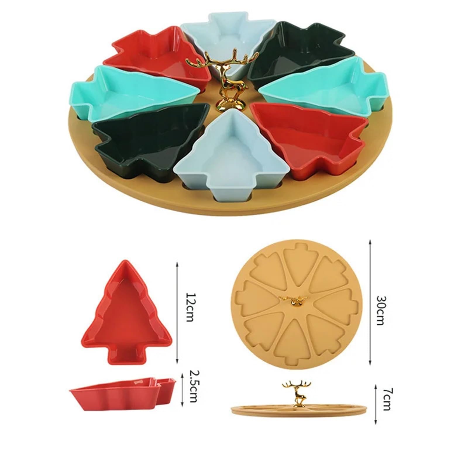 Bandeja separada con 8 rejillas en forma de árbol para Almacenar Nueces | Plato de fruta for desayuno, caja de dulces de nueces for el hogar, decoración creativa de 8 rejillas