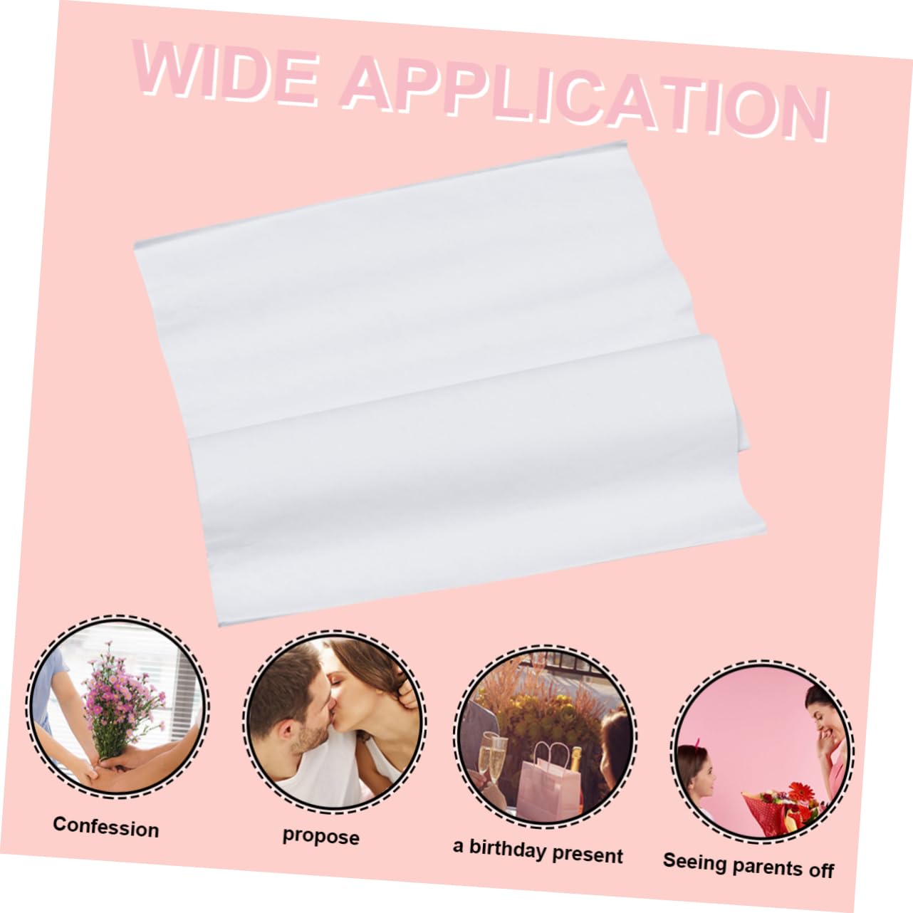 IWOWHERO 20Pcs Solid Color Craft Paper Flowers Wrapping Paper Roll Tear Resistant for and Creative Projects Surface