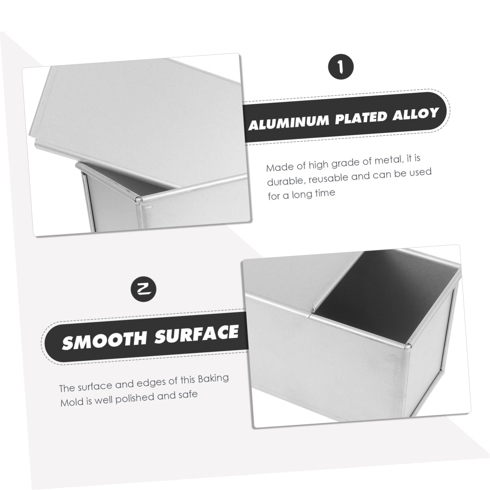 DECHOUS Loaf Pan with Lid Metal Non Stick Bread Baking Pan Portable Toast Box for Easy Baking Capacity for Home Use and Travel