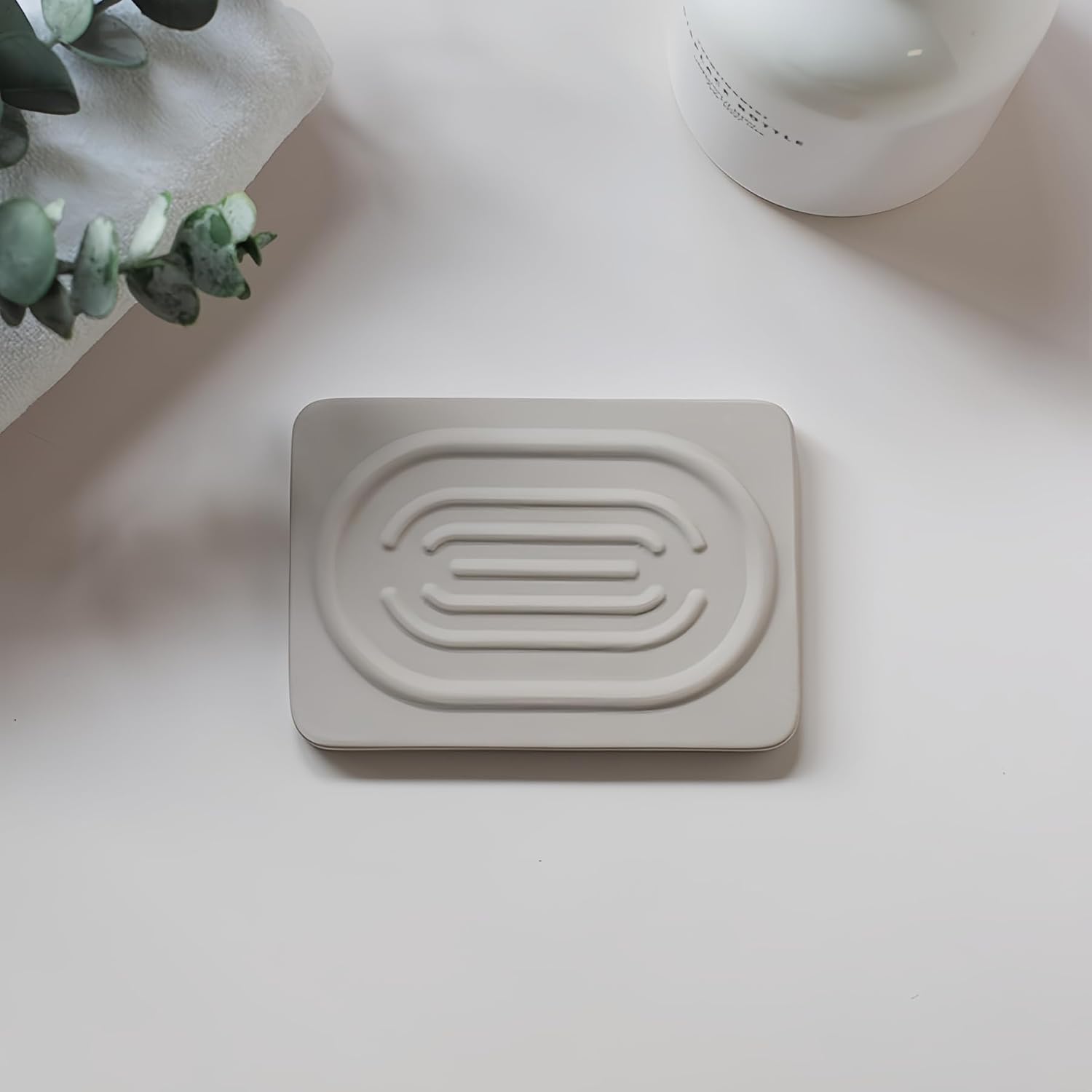 Soap Tray Water Absorbing Diatomite Dish Shampoo Bar Soap Holder Quick Dry Stone Soap Bar Holders Fast Drying Soap Saver Diatomaceous Earth Dishes for Shower Bathroom Bathtub Sink Organizer (Grey)