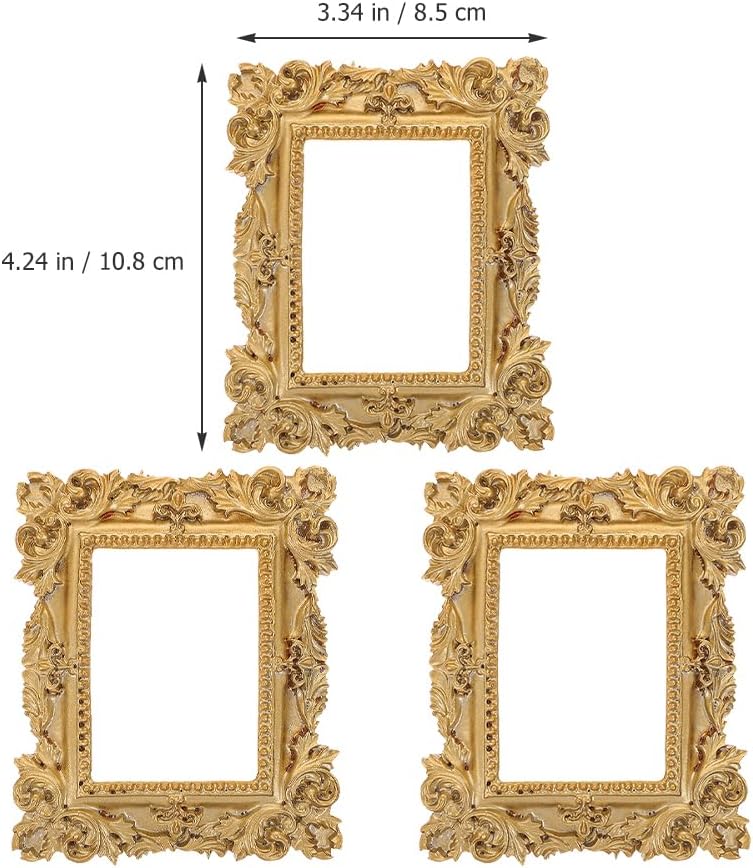 Abaodam Mini Photo Frame 3-pack Vintage Style Picture Frames for Jewelry and Small Item Display Photo Prop Tabletop Decor Travel Photos Gallery Walls 3.93 X 3.34 X 0.39 in image 2
