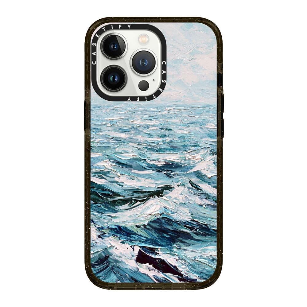 CASETiFY Impact iPhone 13 Pro Case [4X Military Grade Drop Tested / 8.2ft Drop Protection/Compatible with Magsafe] - Deep Blue Sea - Clear Black