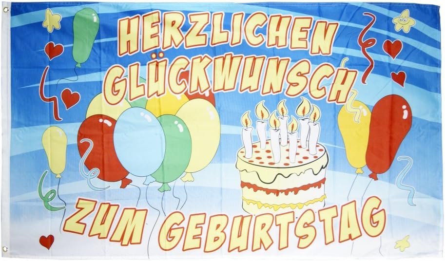 Flaggenfritze Fahne/Flagge Herzlichen Glückwunsch zum Geburtstag Torte ...