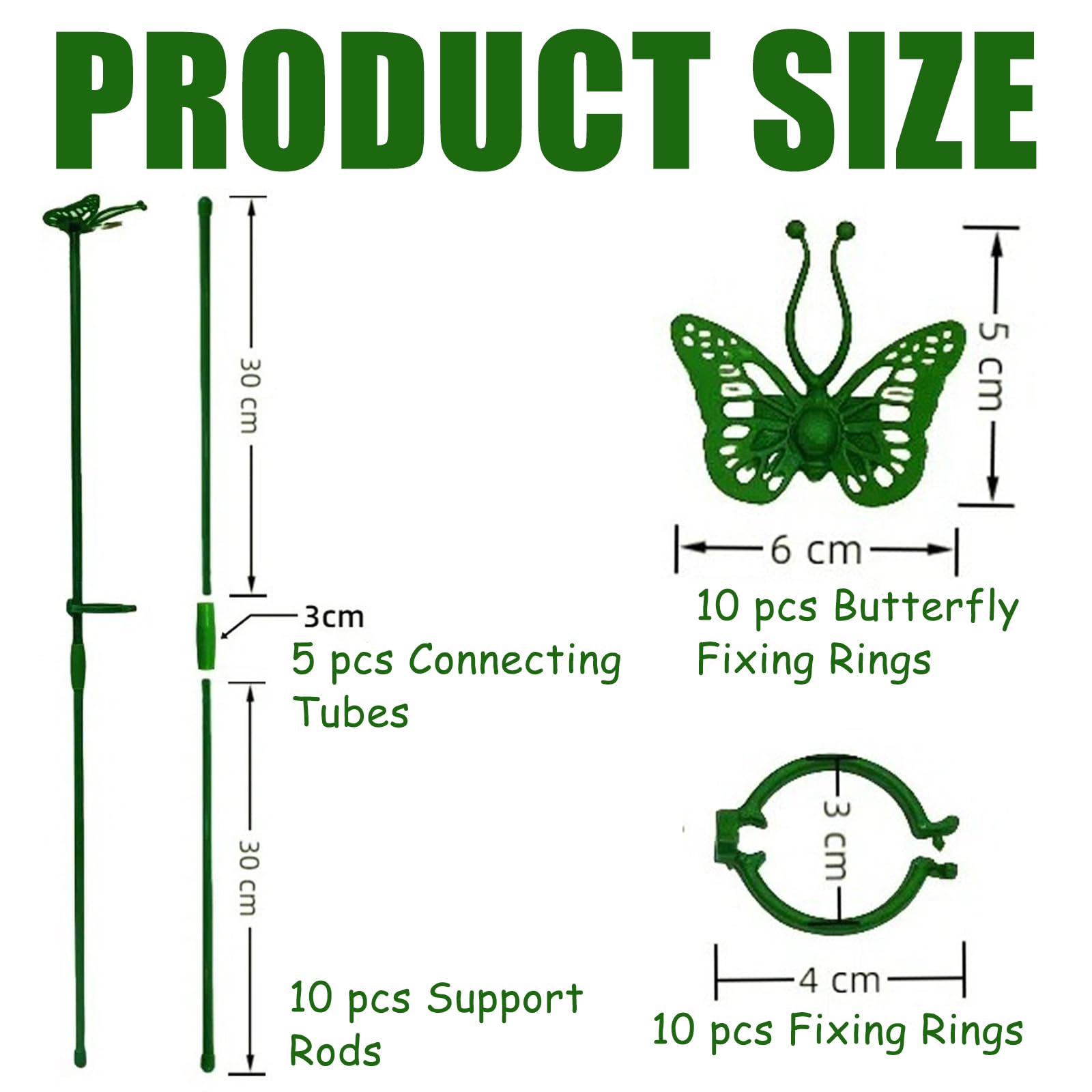 Kit De Tuteurs Pour Plantes Intérieur/Extérieur - 10 Tiges, 20 Clips, 5 Tubes D'Extension, Support Orchidées, Tomates