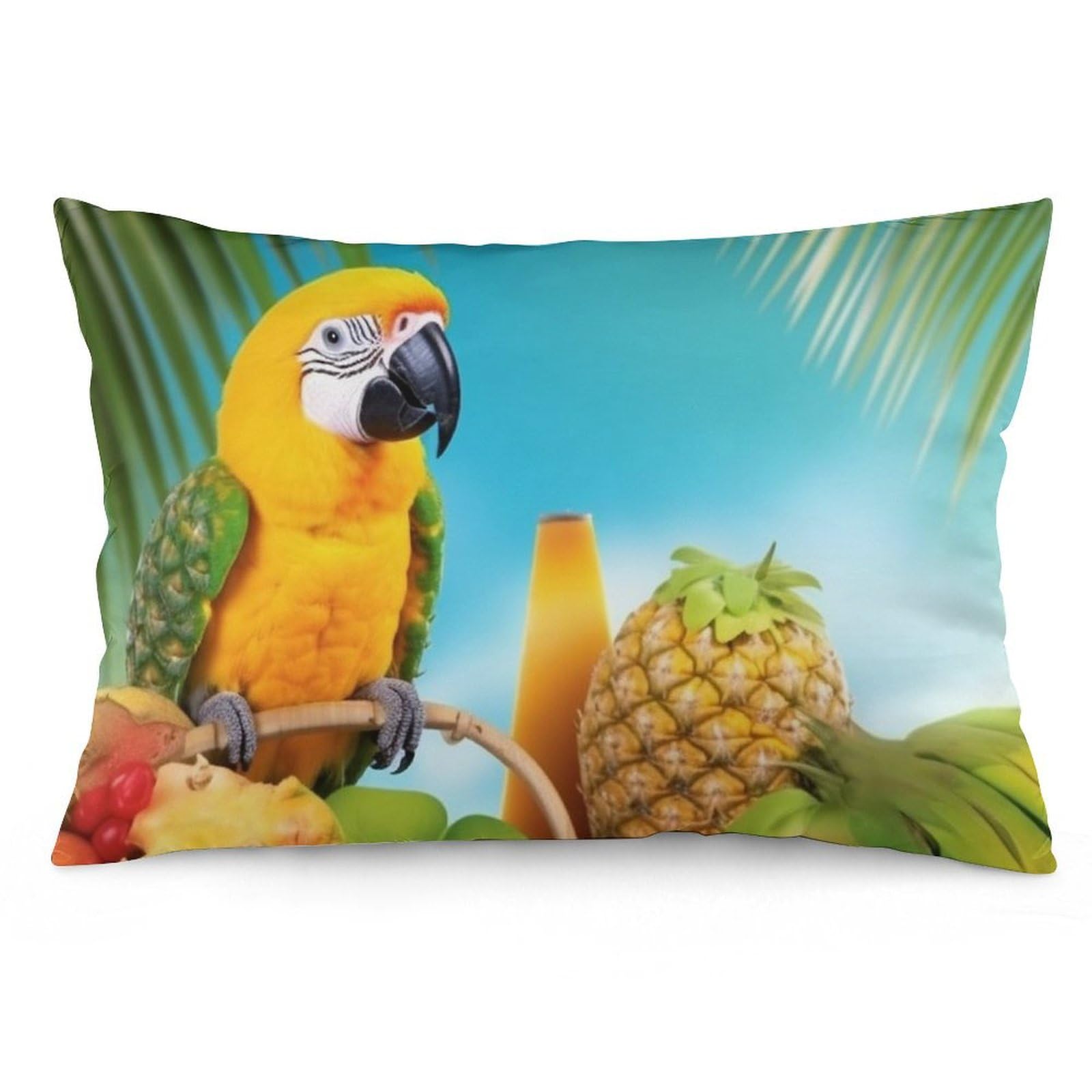 NTVOWPZO 2 Pack Decoration Throw Pillow Covers 12 "x20 Pillowcases Covers Summer Parrot Pineapple Birds Pillowcases Modern Farmhouse Home Decor Sofa Cushions Covers for Couch Bed Living Room