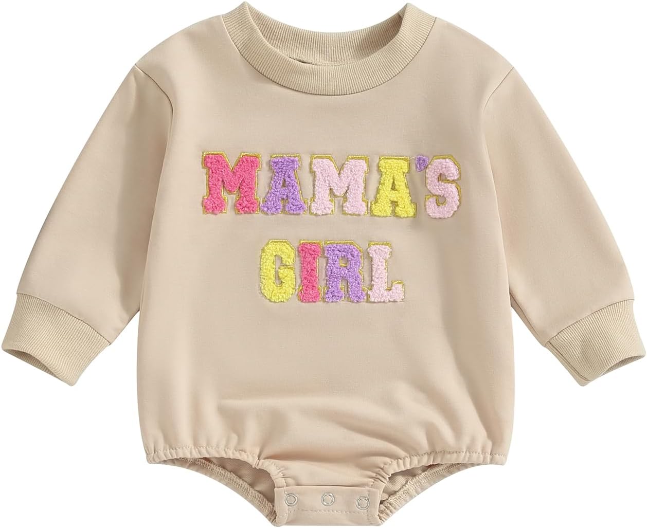 Dcohmch Baby Girls Fall Round Neck Romper Shirt Mamas Girl Embroidery Long Sleeve Casual Sweatshirt Pullover Tops