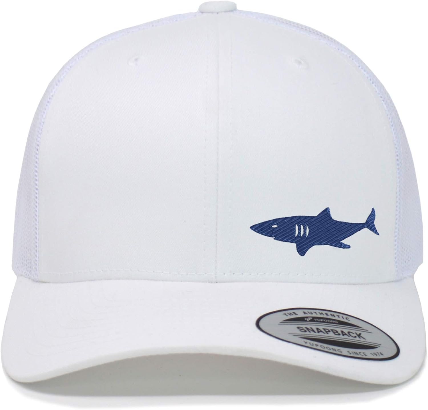 Embroidered Shark Trucker Hat for Men & Women – Adjustable Mesh Back Snapback Baseball Outdoor Hat for Fishing