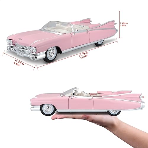 Miniatura 8 de Cadillac Eldorado Biarritz 1959 Convertible, rosa - Maisto Premiere 36813 - Modelo de juguete fundido a presión a escala 1/18 por Maisto