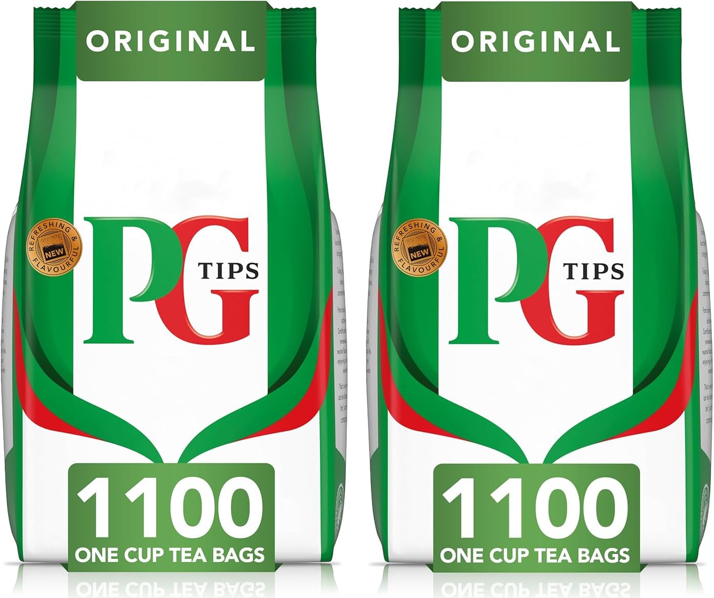 PG Tips Original, Thé Noir, Sachets de Thé Individuels, Goût Corsé et Rafraîchissant, Vitalité, x2 1100 Sachets, 2200 Sachets individuels