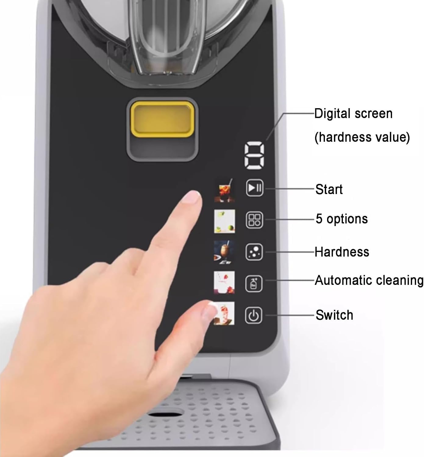 Slushie Machine urządzenie do mrożonych napojów z wyświetlaczem LED, 5 programów One-Touch, samooczyszczanie, bez lodu do koktajli mlecznych i smoothie