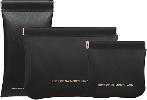 Juego de bolsas de cosméticos de bolsillo, 3 piezas, bolsa de maquillaje pequeña para bolso, impermeable, sin cremallera, cierre automático, bolsa