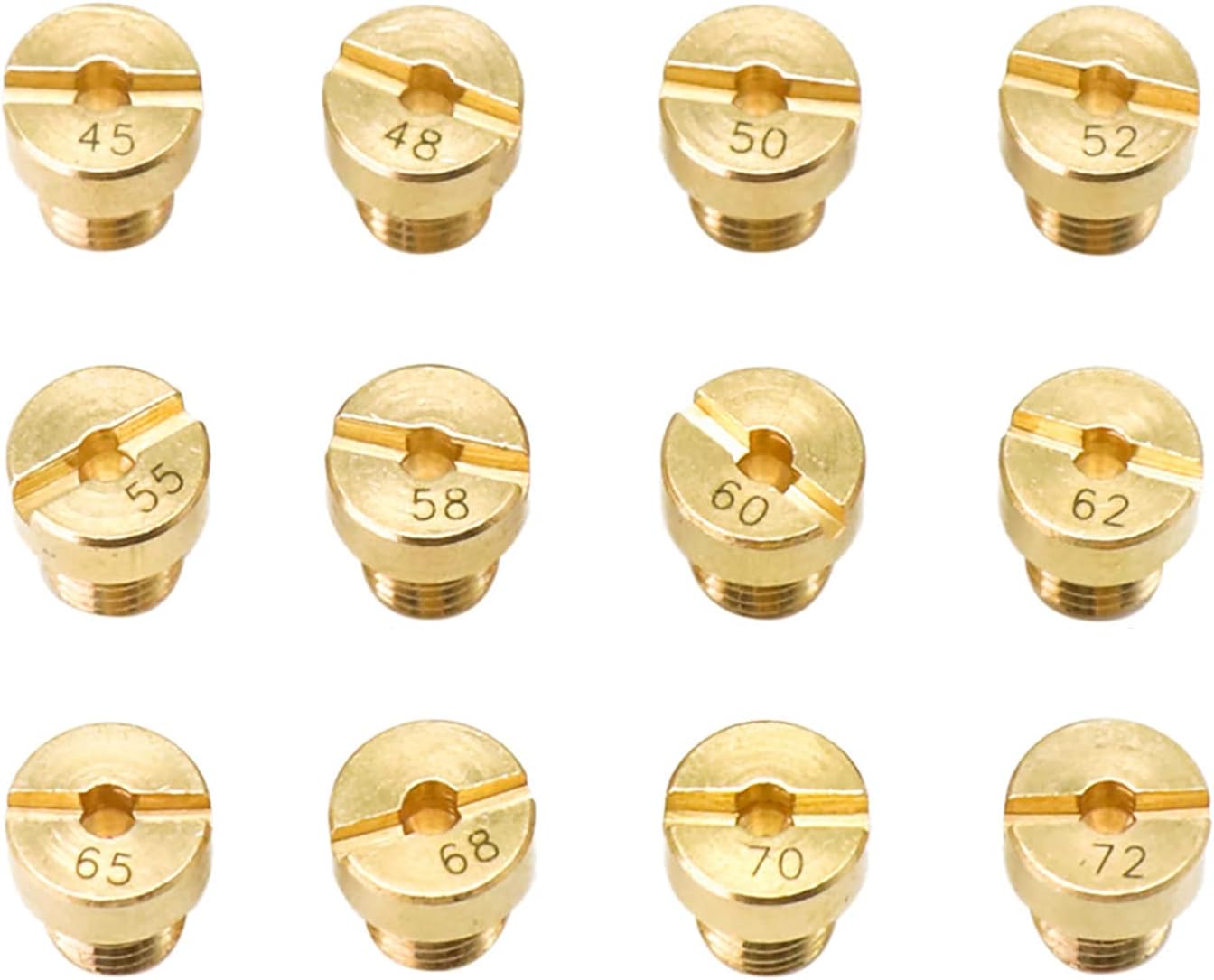 (12 Pieces Per Pack) 5mm Carburetor Jets for Mikuni Vm22 Vm24 Vm26 125 150 Main Jets (A Set)
