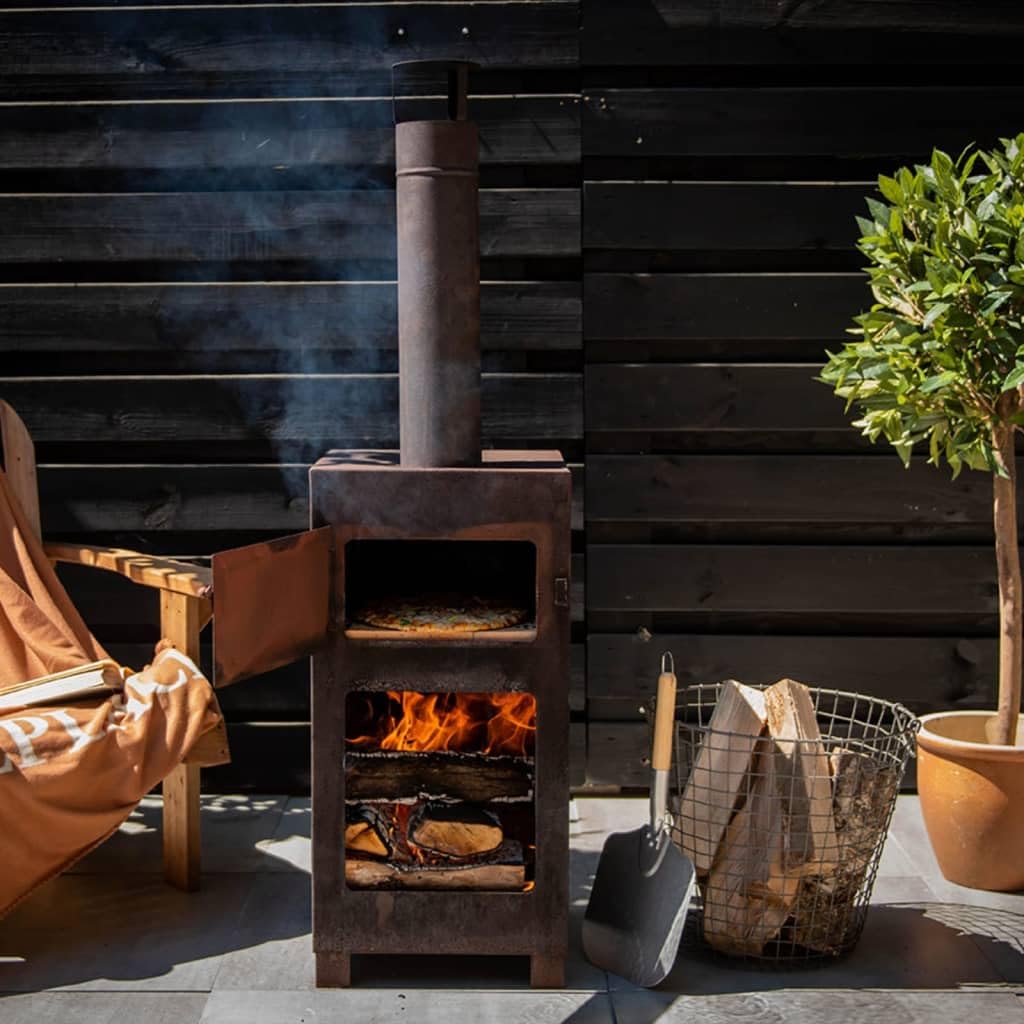 Barbecook Four à Pizza Bois Dynamic Centre avec Surface de Cuisson 36 cm, pour Barbecue à Bois Nestor, 51.5x46x27.5cm, Black