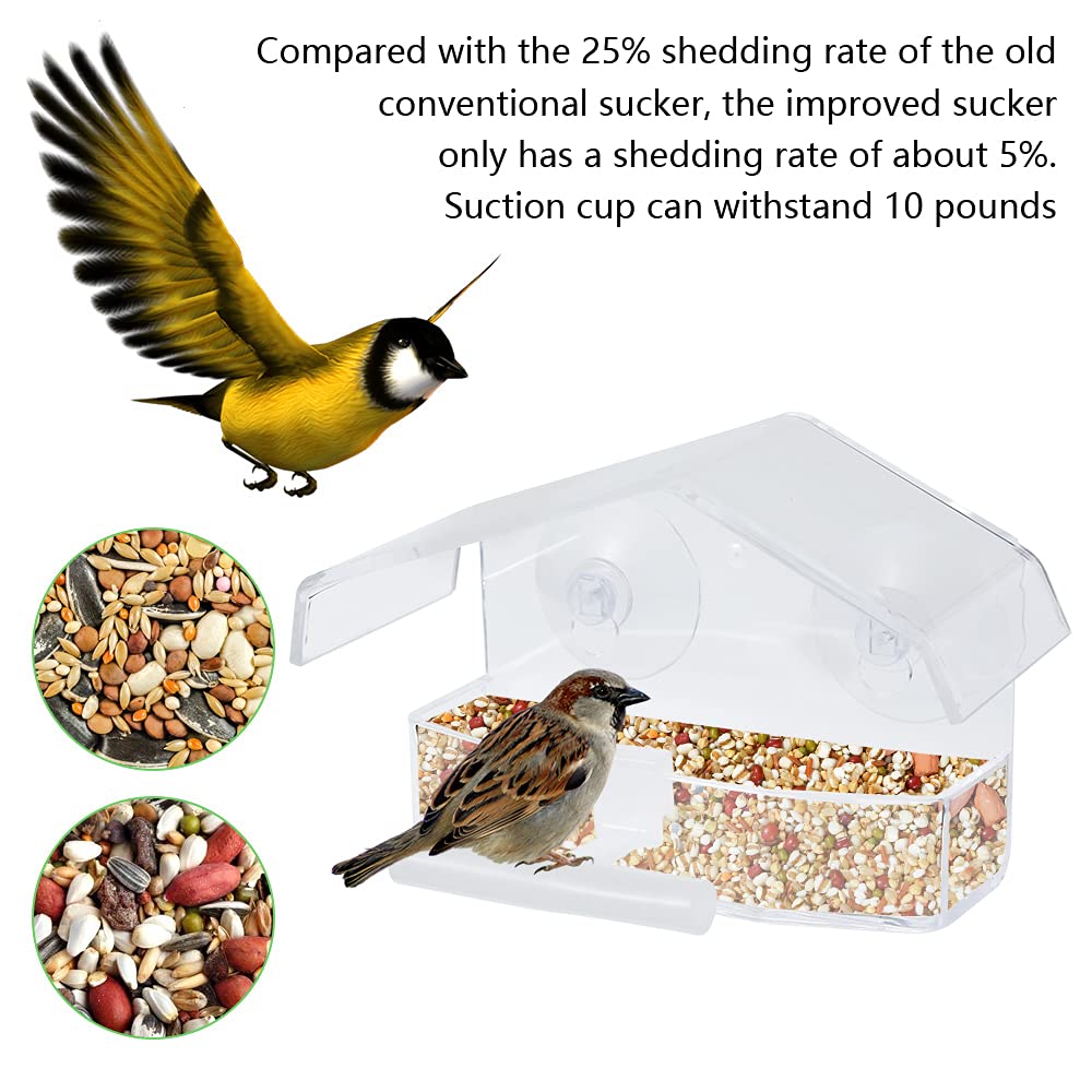 野鳥の餌台 Amazon.co.jp: Kindness バードフィーダー 窓 吸盤式 透明 アクリル製