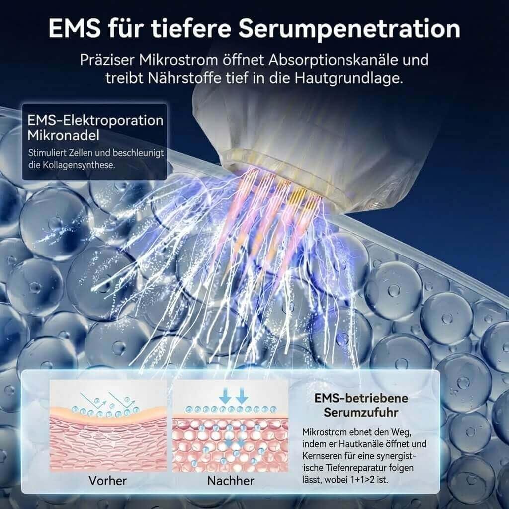 Bio Pen Q2 Beauty Pen Set mit 12 Ersatzkartuschen (5x14 Pin & 7x25 Pin), kabellos, LED Display, 5 Stufen, wiederaufladbar, kosmetisches Hautpflegegeraet fuer Gesicht Hals Koerper Zuhause Studio