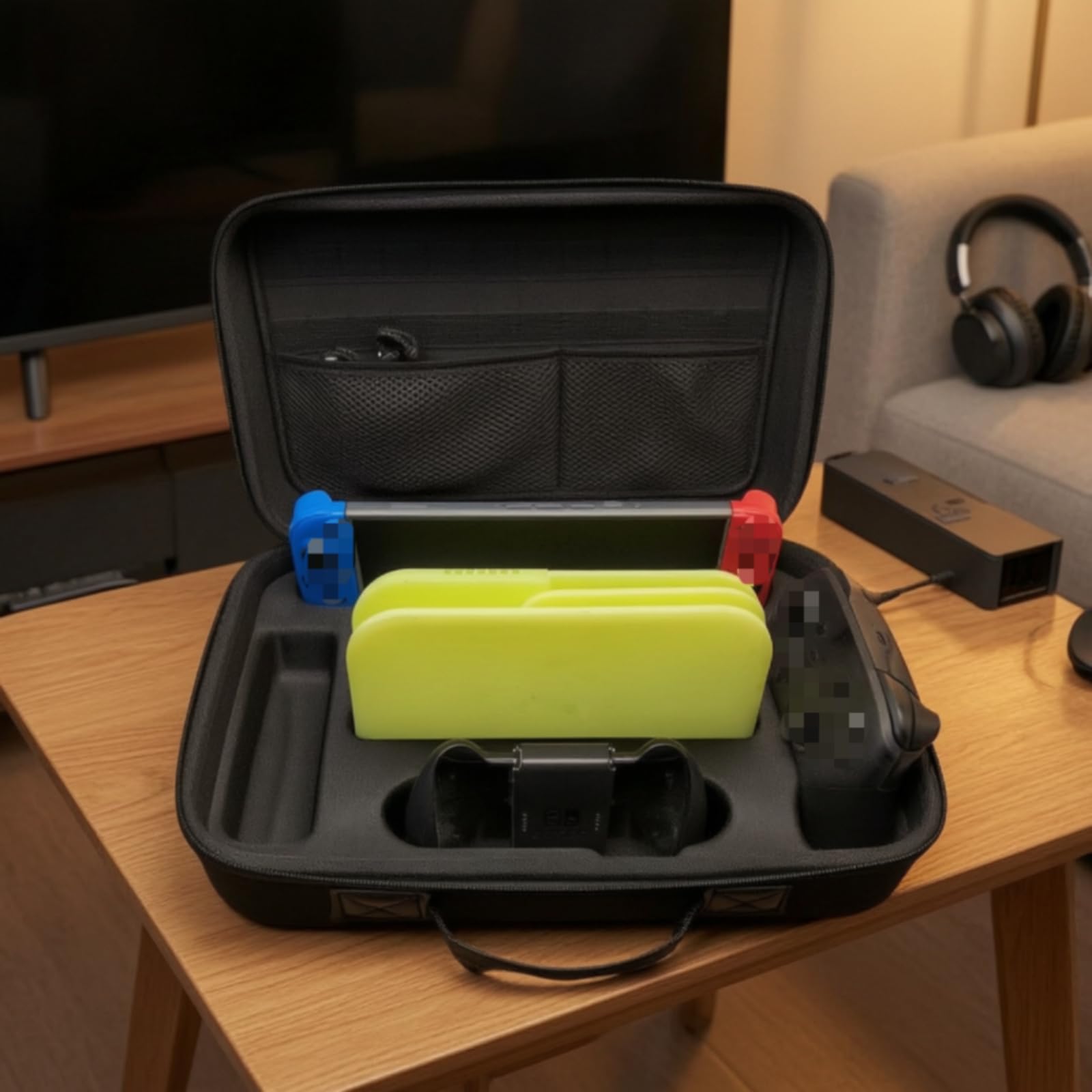 Custodia per Console Switch 2 Astuccio Rigido Valigetta da Trasporto Borsa Protettiva con Interno Modellato EVA con Manico E Tracolla Adatta a Spostamenti Viaggi Casa