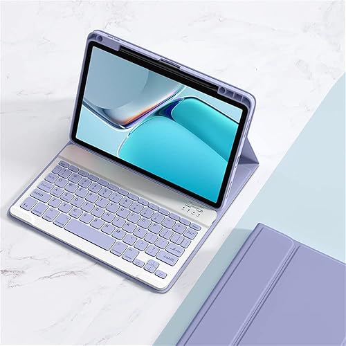 Vista 23 de Funda con teclado para iPad de 10.2 pulgadas, Air 3 Pro 10.5, magnéticamente desmontable, color amarillo