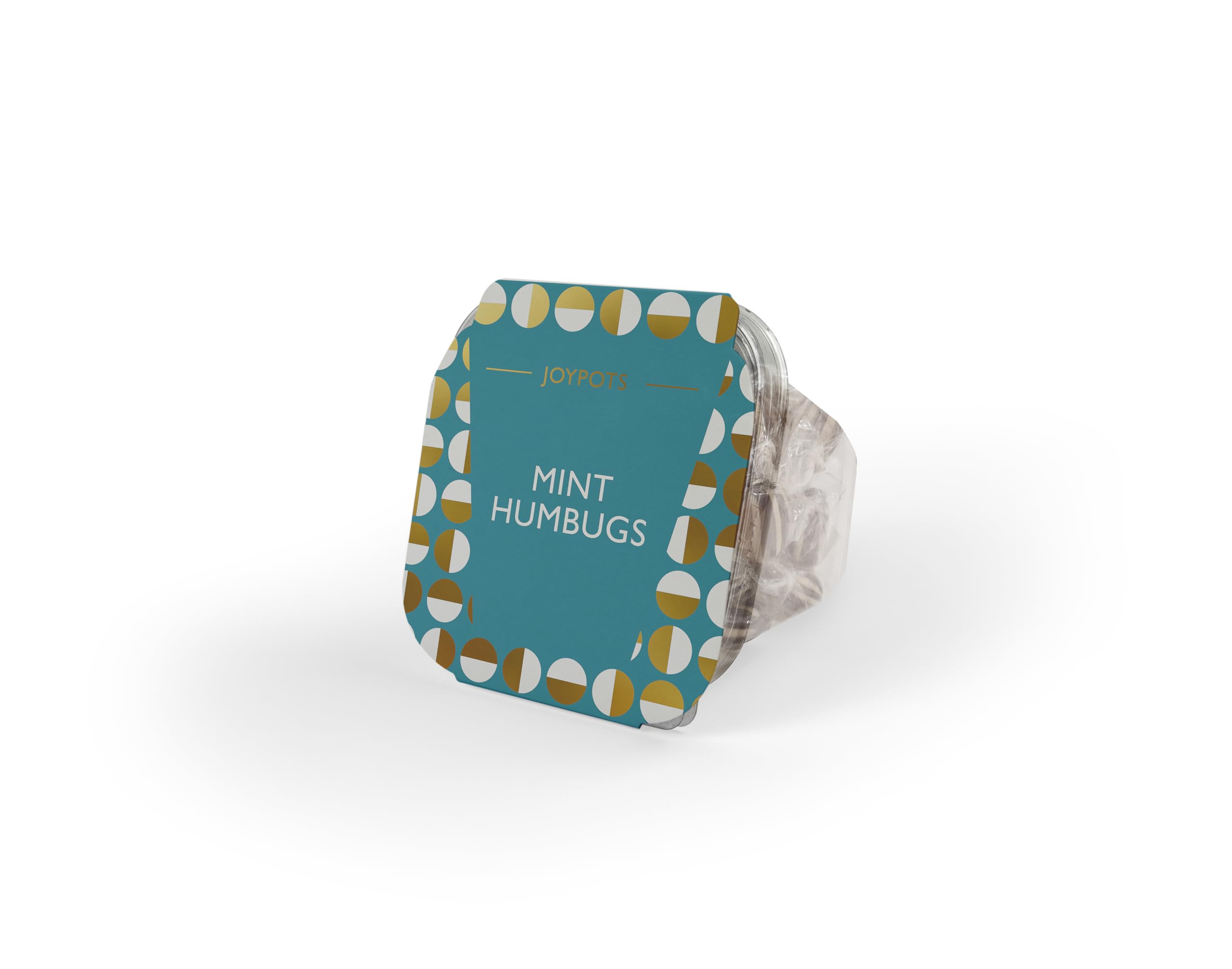 Joypots Mint Humbug Sweets 200g – Classic Peppermint & Toffee Hard Boiled Sweets in Resealable Tub, Retro British Favourite, Vegetarian Treat Ideal for After-Dinner or Gifting