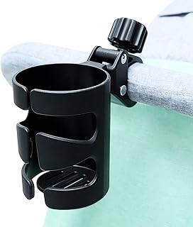 Vihir Portavasos para Cochecito, 360 Grados Ajustable Soporte de Bebidas, Universal Soporte para Silla de Ruedas, Bicicletas, Carrito Bebe, Scooters