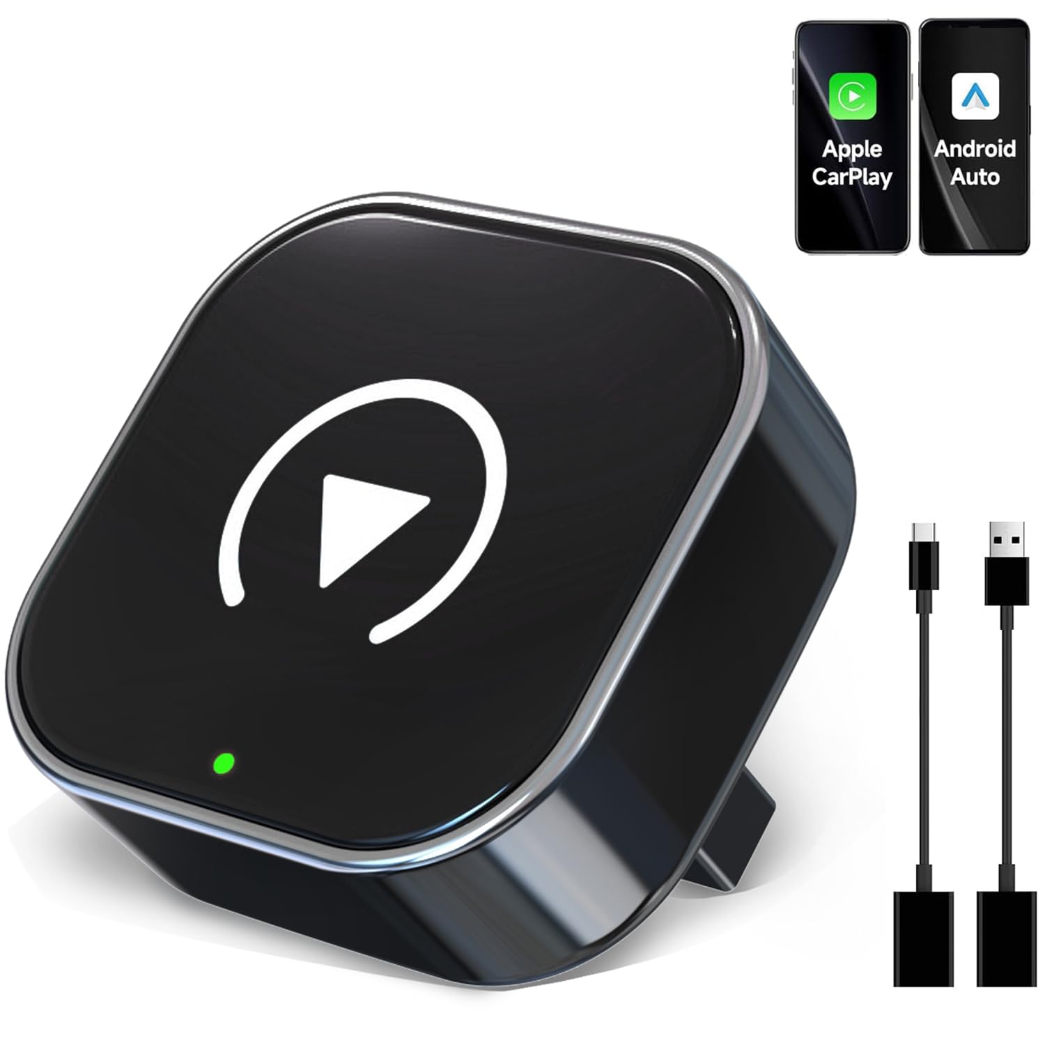 2025 Upgraded Wireless CarPlay Adapter,Effortlessly Convert Wired to Wireless CarPlay,Suitable for cars with carplay,Compatible with iPhone iOS 10+ & Android Auto,Mini&Stable Car Play Wireless Adapter