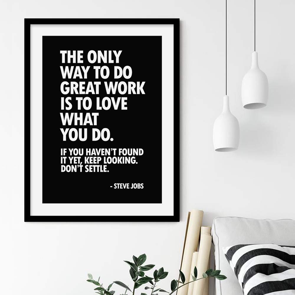 COLOSSAL ART HOUSE Steve Jobs Motivational Quote Framed Large Wall Painting for Living Room, Bedroom and Office Wall Decoration Frame décor (13x17 Inch Framed Picture with Poster) 1