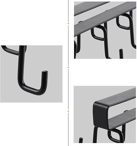 Miniatura 2 de AUNMAS Soporte para utensilios de cocina, colgador de utensilios de gabinete de metal con gancho de doble fila, soporte para tazas debajo del