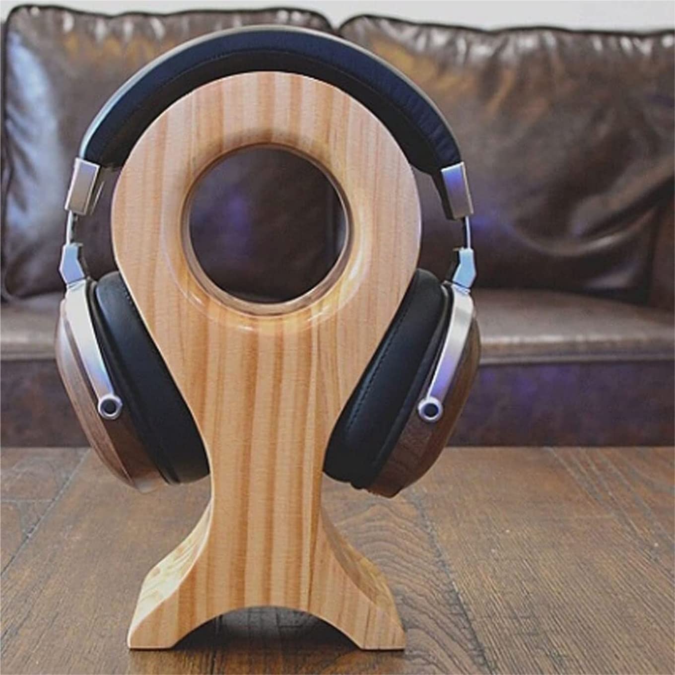 Supporto for cuffie da scrivania in legno massello a forma di pesce montato sulla testa(C)