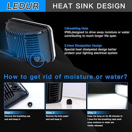 Miniatura 5 de Faros delanteros LED de 4 x 6 pulgadas, bombillas rectangulares de 4 x 6 pulgadas, 4 unidades, 45 W, haz de sello HiLo, universal para H4651 H4642