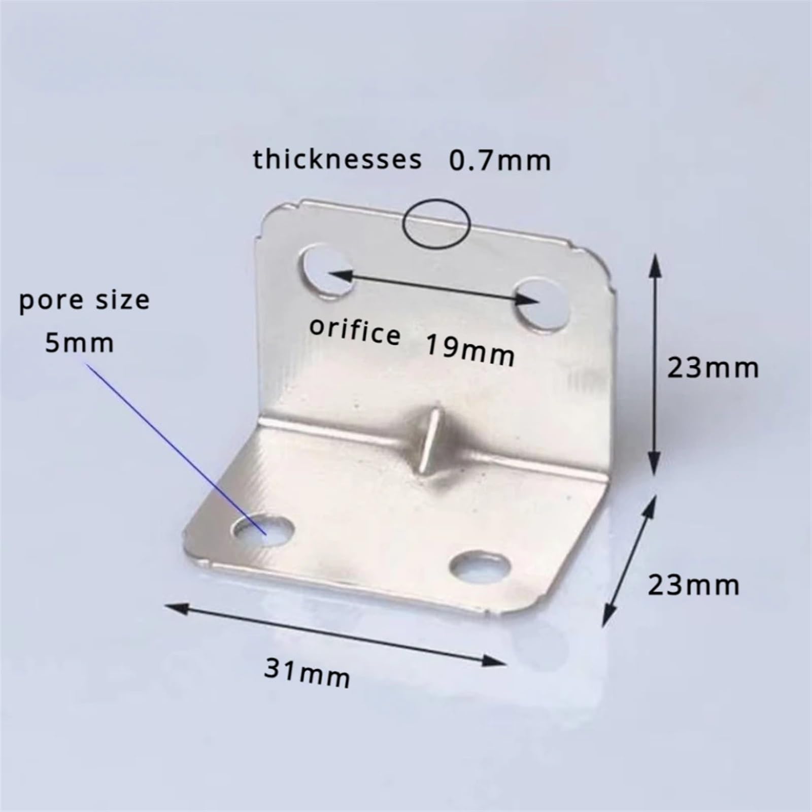 Escuadra de acero inoxidable， Soporte en L Herrajes for el hogar Herrajes fijos for muebles Herrajes Soportes de metal Protectores de esquinas en ángulo Fijaciones Soporte de esquina(Chrome20pcs)