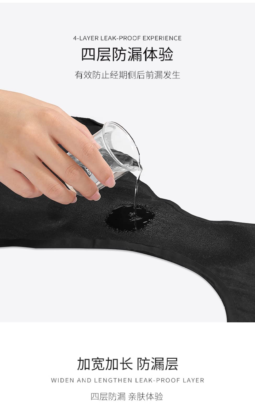 Bragas Mujer Pantalones fisiológicos de Talla Grande de Cuatro Capas para Mujer Ropa Interior a Prueba de Fugas Pantalones Sanitarios Pantalones menstruales 2/4 Uds