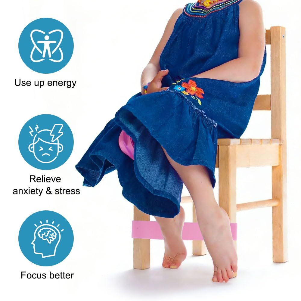 8 Piezas Bandas Elásticas para Sillas Para Niños, Bandas Elásticas para La Ansiedad, Banda Sensoriales para Sillas, Banda de Resistencia para Silla de Aula, para TDAH, Autismo, Yoga — view 4