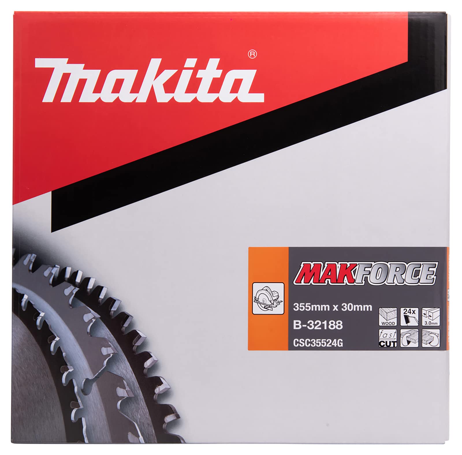 makita-b-08274 Festplatte 355 Säge Makforce x 3 mm 20 Felge 2,2 24Z Achse von 30 Grad