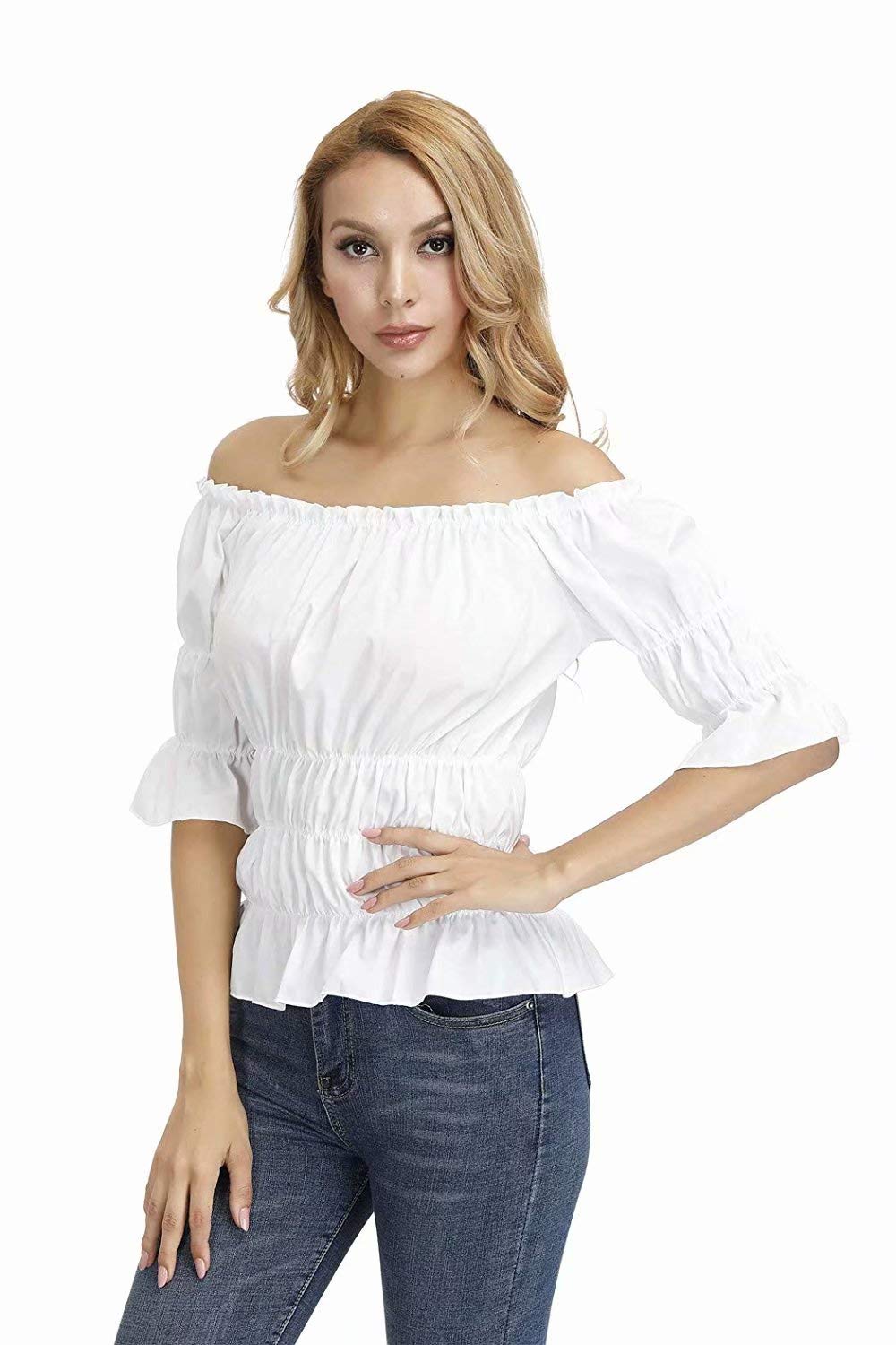 Camisas Mujer Blusas Verano Medieval Elegantes Victoriano Disfraz Blusas Tops gotico Retro Vintage renacentista