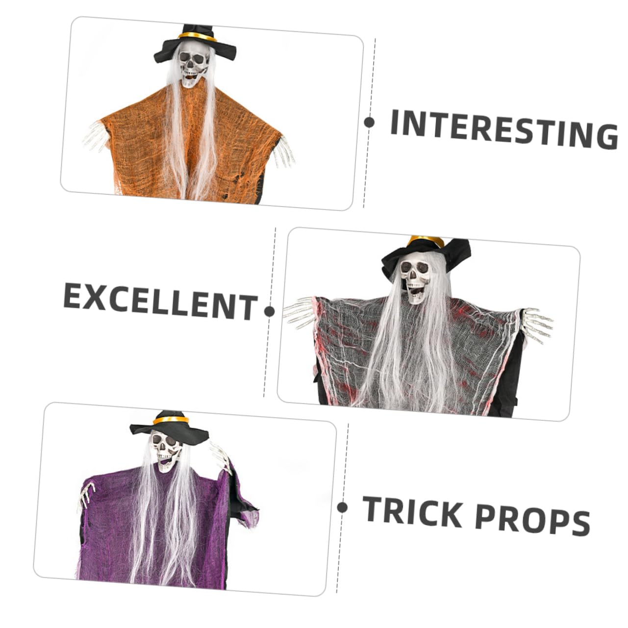 ibasenice 4 Sztuki Szkielet wiszący dekoracja duchów dekoracje szkieletu halloween wiszące ozdoby czaszki halloween wiszące dekoracje czaszki wisząca ozdoba nawiedzonego domu żelazo