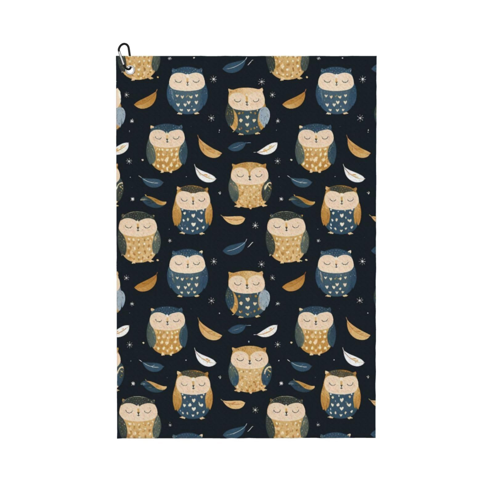 Oudrspo Cute Cartoon Owl Multi-Functional Golf Towel | Absorbent Quick Drying 16x24in
