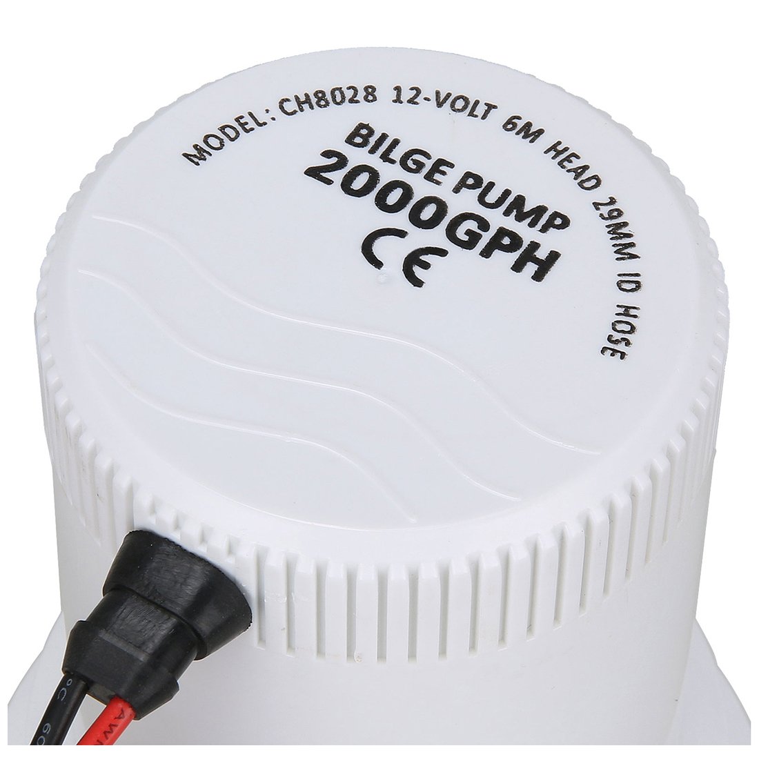 Pompa di sentina per acqua di mare, 2000 GPH, 12 V, per caravan, pesca, mare, rosso