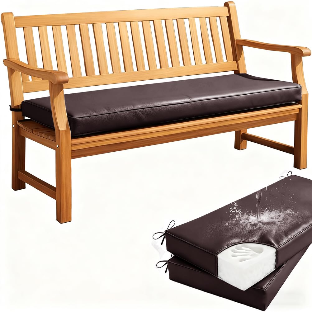 Coussin de banc antidérapant amovible de 180x30 cm pour soulager les assises dures de jardin