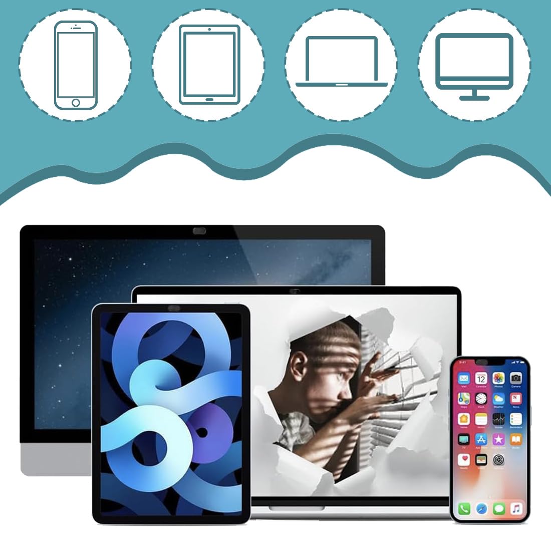 Webcam Cover 24 Pezzi Copri Webcam Slider Ultra Sottile per Laptop PC Tablet Smartphone Nero