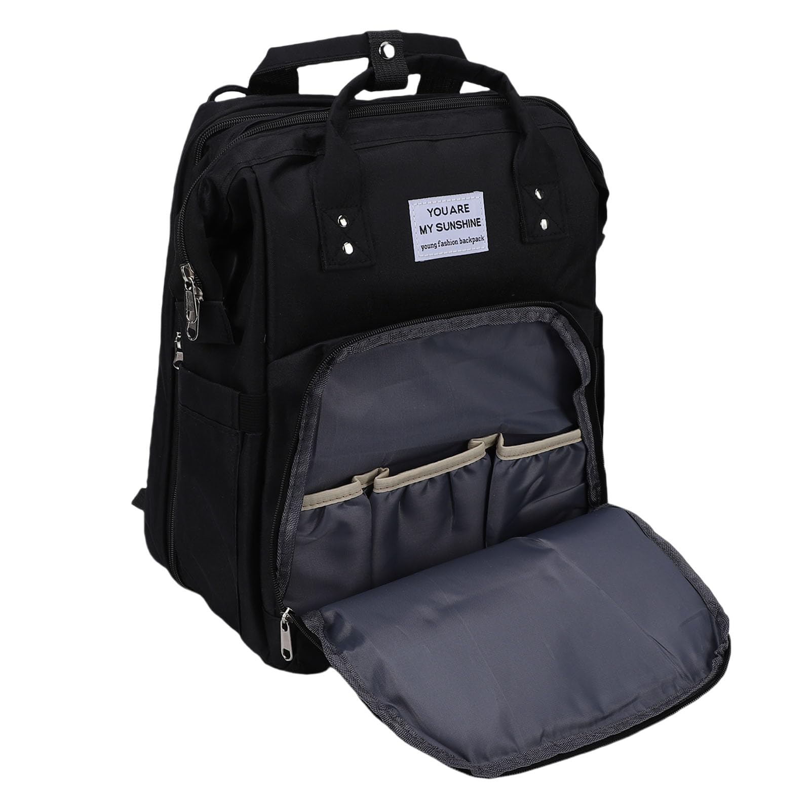 Luocute Zaino per Pannolini per Neonati, Borsa per maternità da Viaggio di Grande capacità con Porta di Ricarica USB e Tasca per Biberon Isolata, Zaino per Pannolini per Neonati per Viaggi