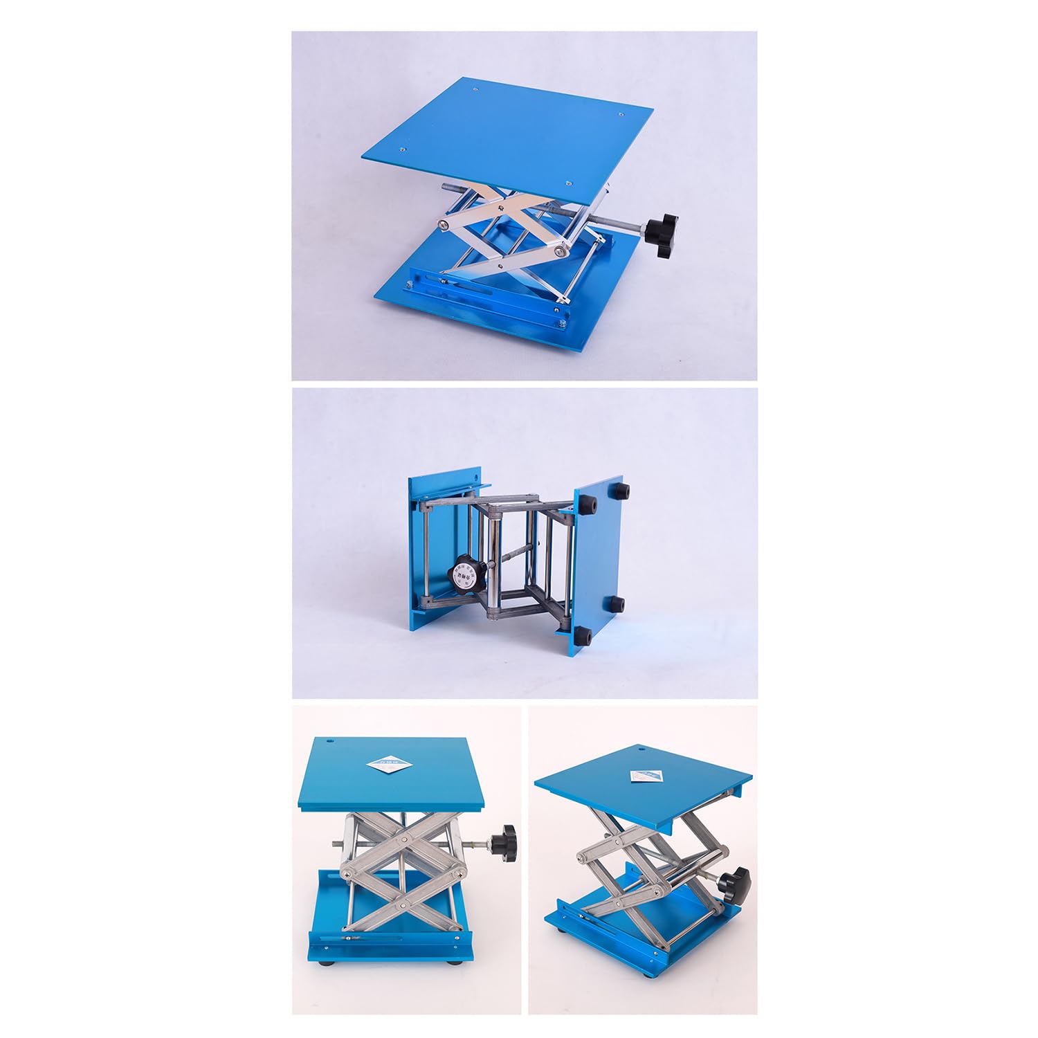200 x 200 cm Élevateur de Laboratoire, Plateforme de Levage pour Laboratoire, Instrument de Levage en Aluminium, Hauteur Extensible de 80 mm à 326 mm, Poids Supporté 20 kg