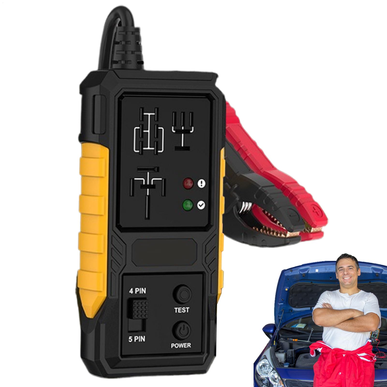 Automotive Relay Tester, relé Testing Tool, Electrical System Analyzer, Alta Precisión Detection, Quick Circuit Testing, Car Battery and Fuse Use, 6.69x2.68x1.1 In