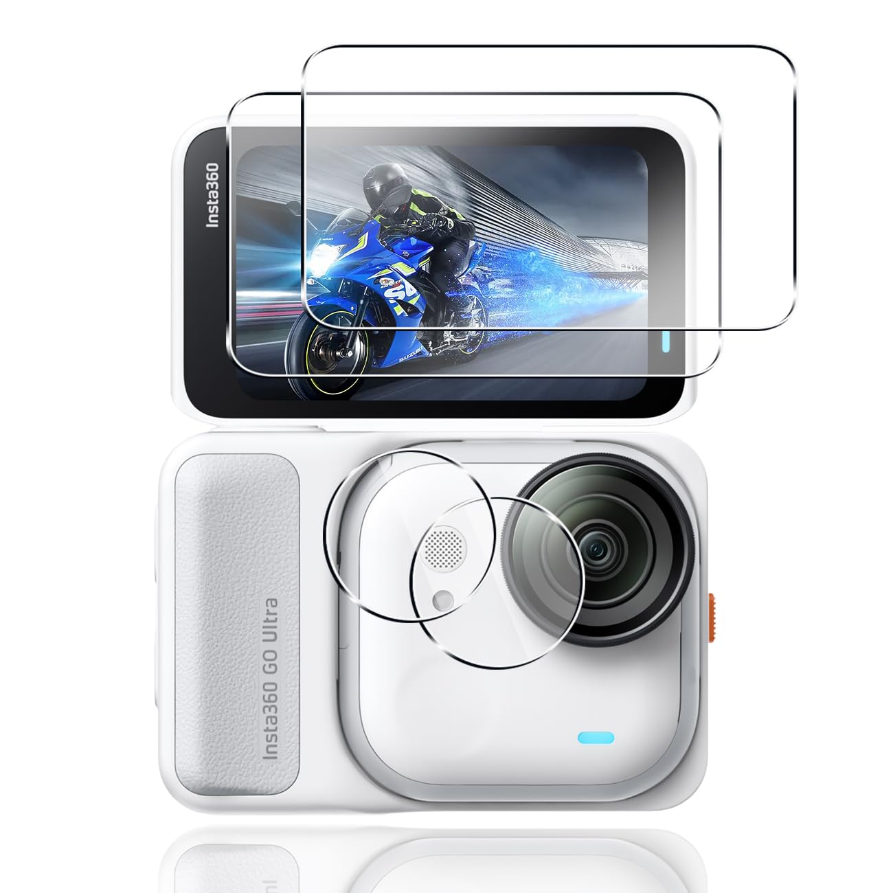 用 Insta360 GO ultra ガラスフィルム + インスタ360 GO ultra レンズ保護フィルム 日本旭硝子