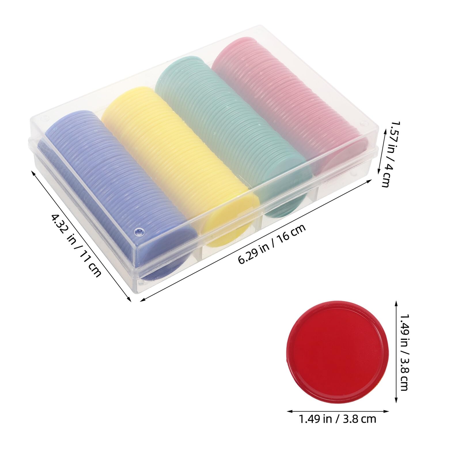 UKCOCO Transparente Kunststoff Bingo Chips 38mm 160 Stück Blanko Spielchips für Lernspiele Mathematik im Klassenzimmer Zählmarker für Gruppen Familienspiele