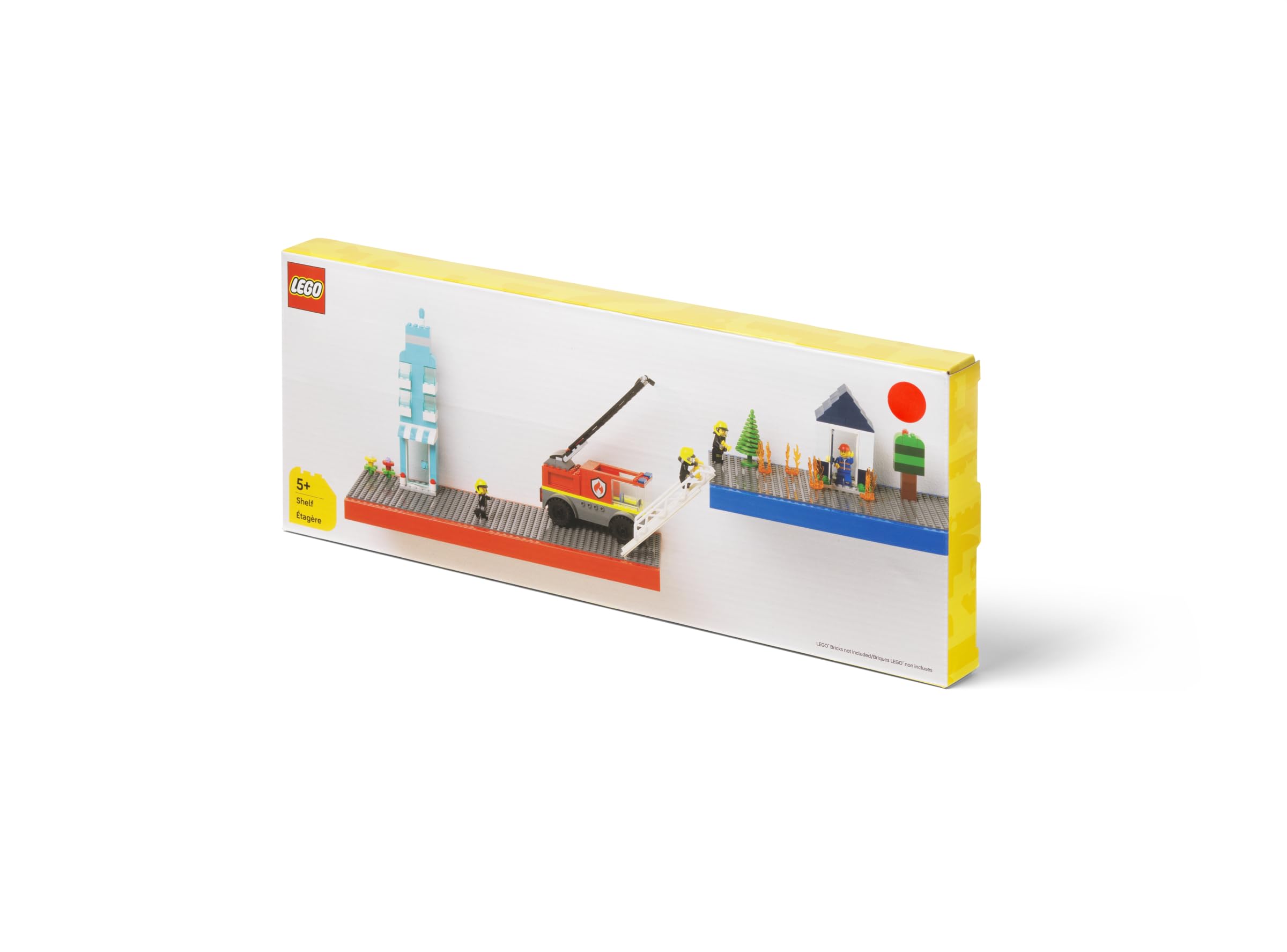 Room Copenhagen Lego Regal Rot – Wandregal mit 3 Bauplatten – Schweberegal für Kinderzimmer & Wand Deko – Regalbrett für Lego Fans - 38,5 x 2,5 x 15 cm